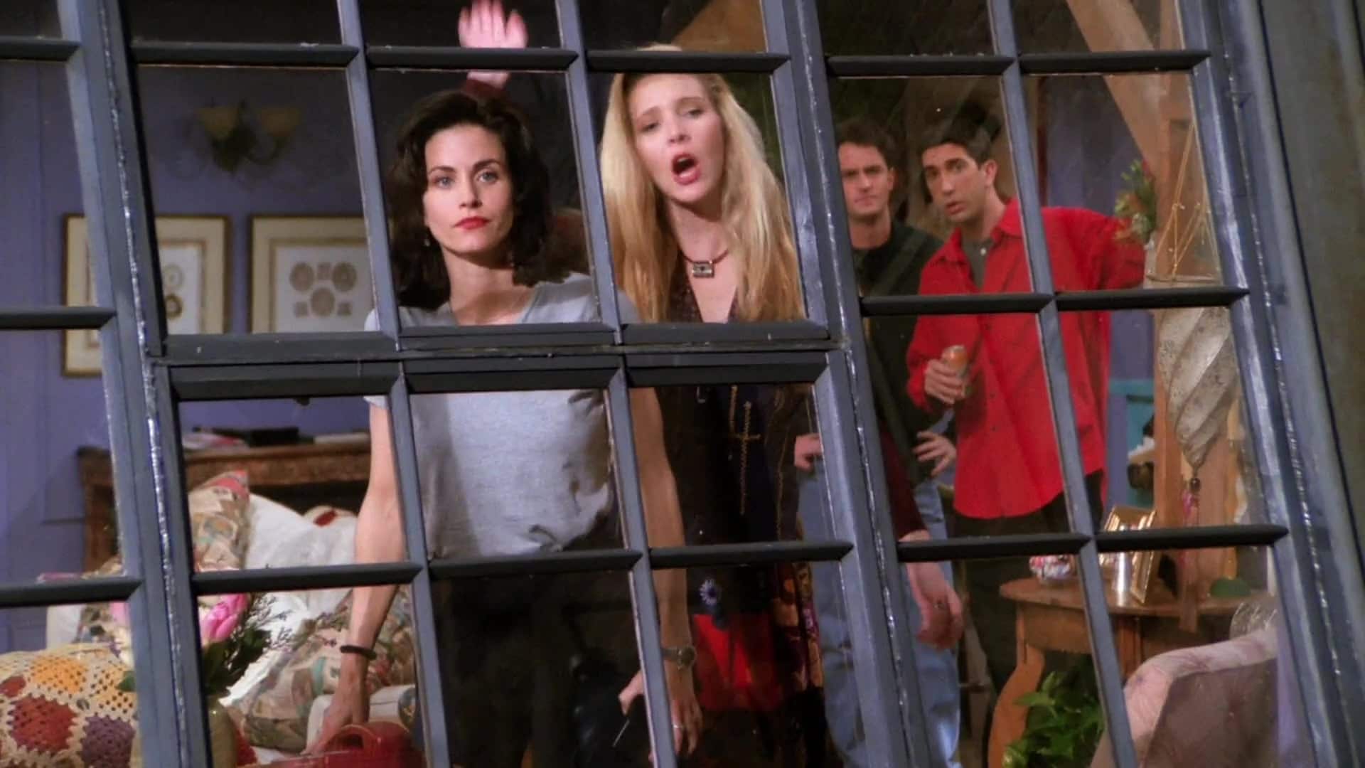 Люди на острове машут руками. Фиби друзья. Барри и минди. Сериал друзья. Группа людей графика радостные.