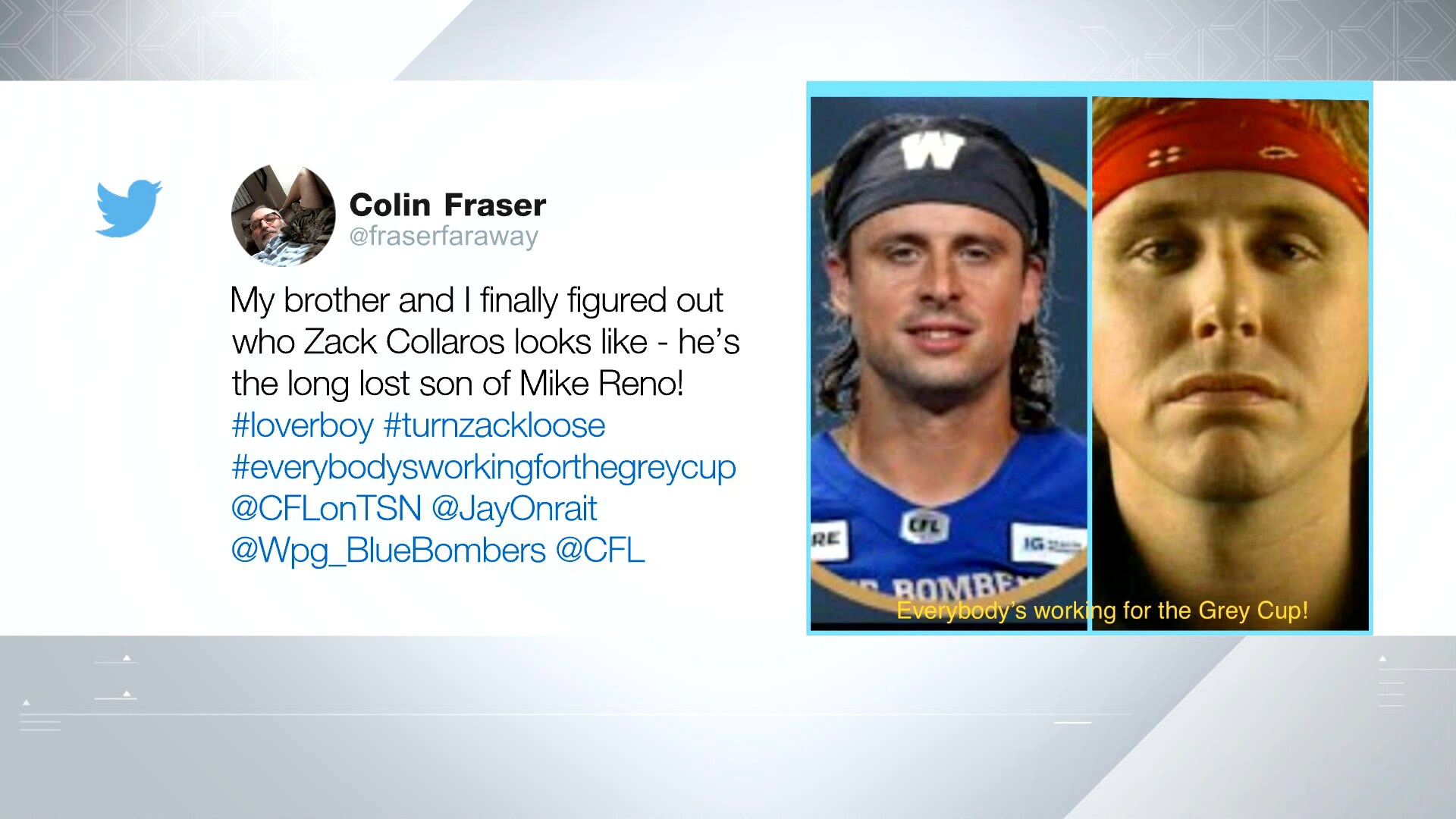 Zach Collaros and Mike Reno: Are they related? - Video - TSN
