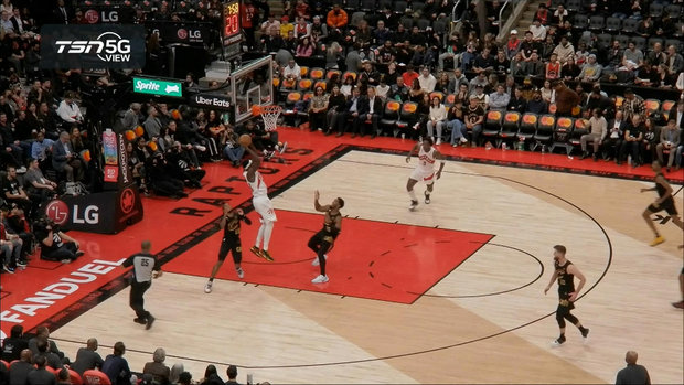 TSN 5G View: Siakam makes a great pass to Anunoby in mid air 