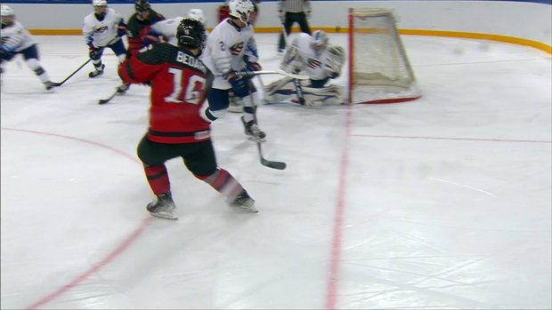 Bedard shows off his patience before roofing one to draw Canada within a goal