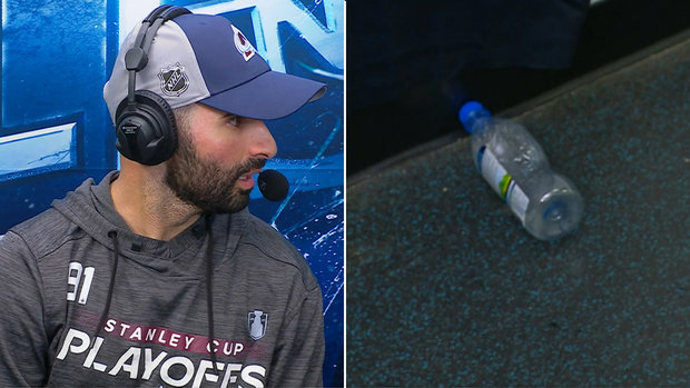 Must See: Did Binnington toss a water bottle at Kadri during post game interview?