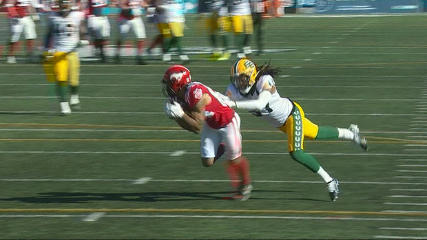 Must See: Great catch by Begelton sets up rushing TD for Stamps