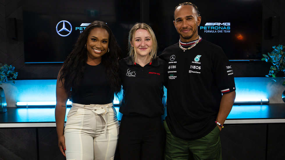 Lewis Hamilton and Nicole Havrda discuss diversity in motorsport with Kayla Grey