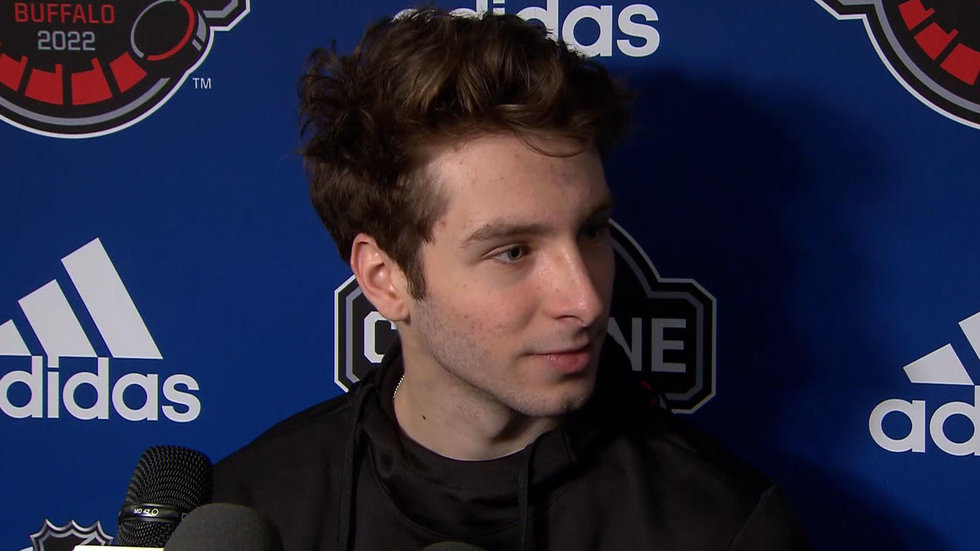 Jack Hughes admits he had some nerves interviewing in front of his Dad with Montreal