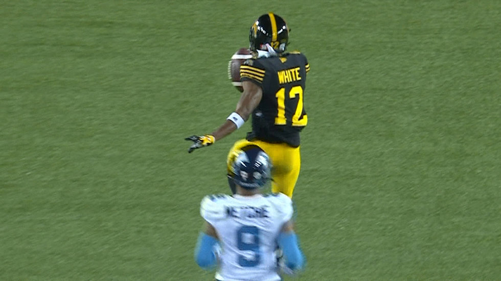 Must See: Tim White hauls in a 60-yard touchdown catch to tie the game