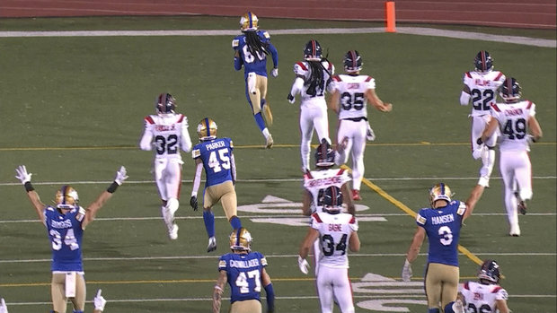 Must See: Grant returns punt for TD to give Bombers commanding lead