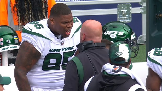 Quinnen Williams, Jets DL coach get heated on sideline