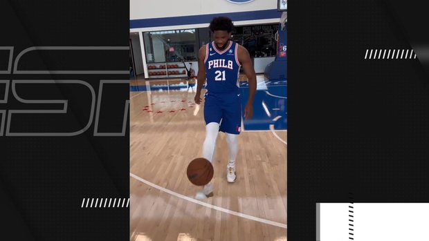 Embiid shows soccer skills at 76ers media day