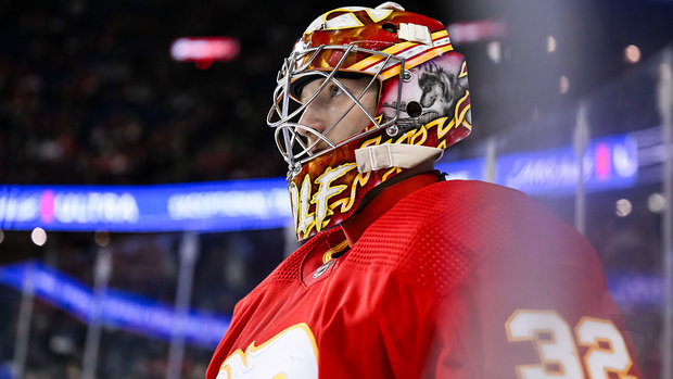 Flames' goalie Wolf staying positive as training camp winds down