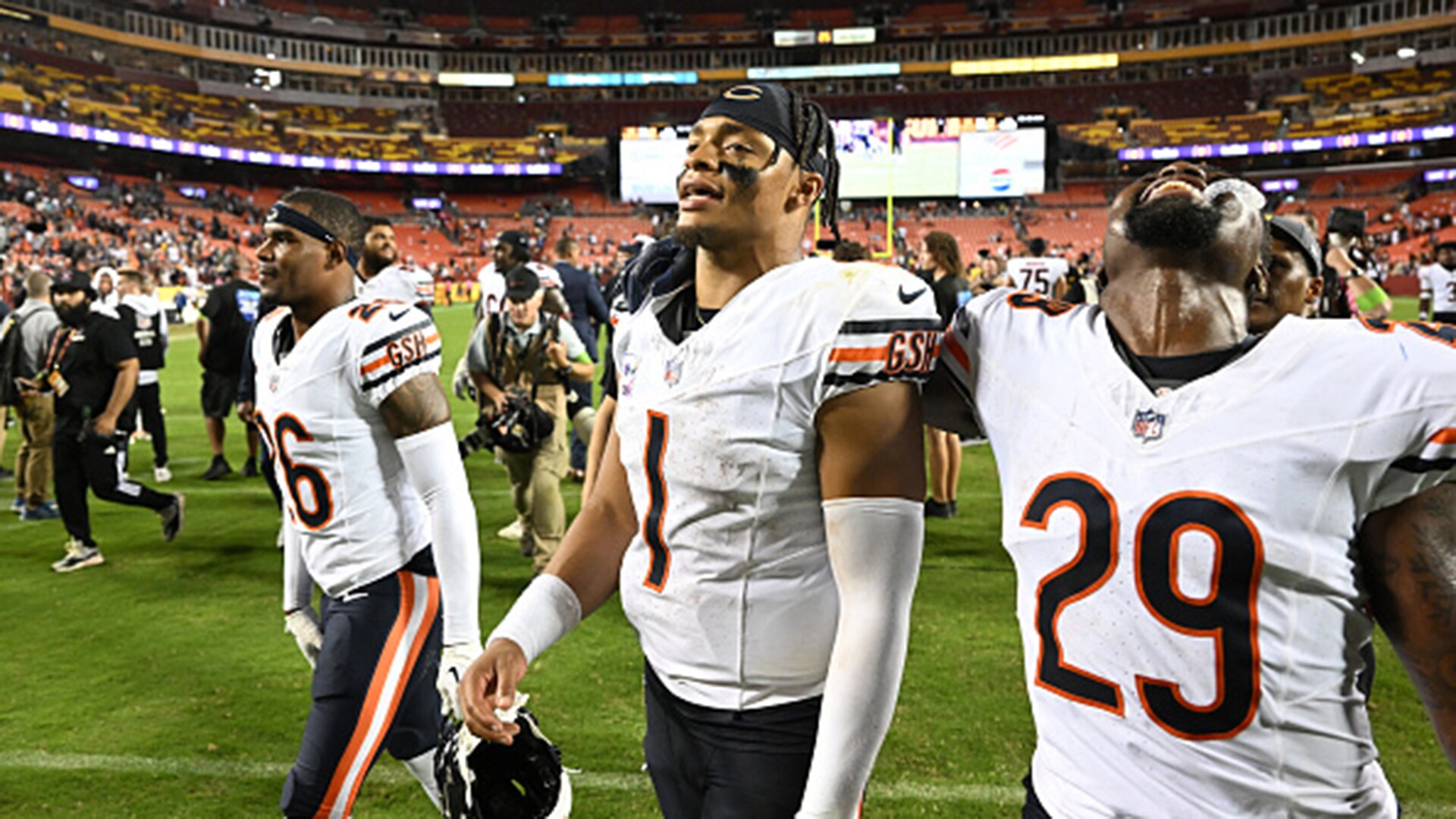 The Bears 'slip-and-slide' celebration of a win