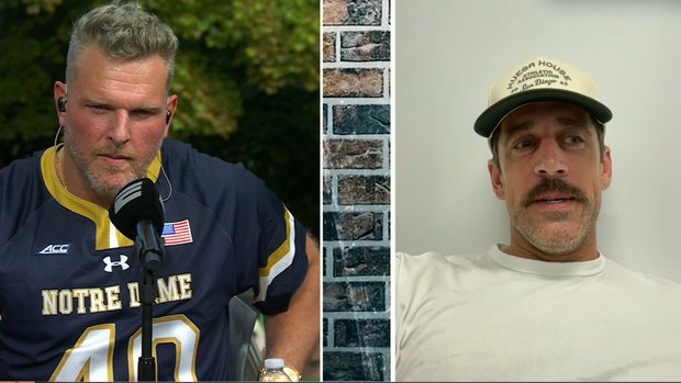 Aaron Rodgers gives Pat McAfee an update on his rehab