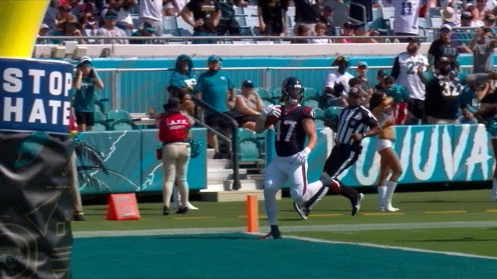 Must See: Texans' fullback Beck returns kickoff 90 yards for the touchdown