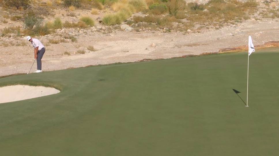 Must See Harris English chips in after bouncing off sprinkler head