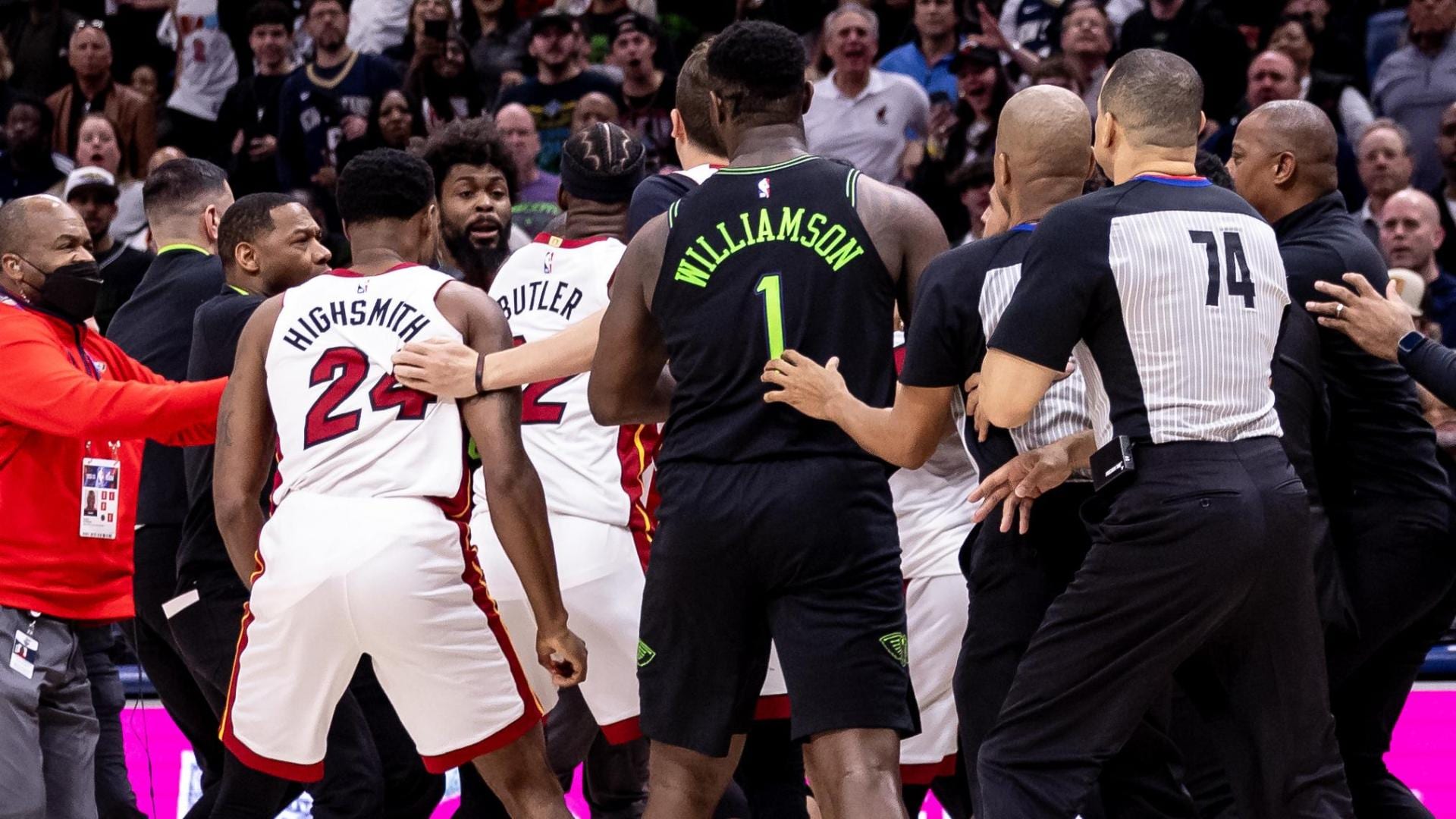 Jimmy Butler Naji Marshall are among five players suspended Miami Heat-New Orleans Pelicans incident | TSN