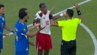 Prior to Curacao's game-tying goal, they had a serious claim for a penalty shot but there was some confusion with a whistle coming from...